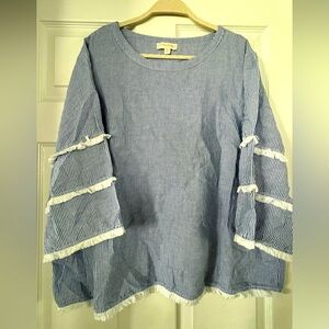 Cynthia Rowley quarter sleeve cotton blouse